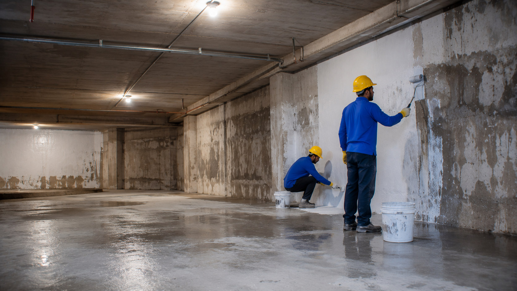 Basement waterproofing and damp wall treatment